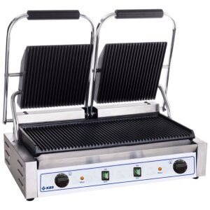 KBS Kontaktgrill Grillfläche 47x23 cm oben & unten gerillt 2 Temperaturzonen