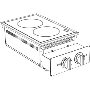 KBS Induktionsherd 2 Heizzonen Drop In 700 Breite 400mm